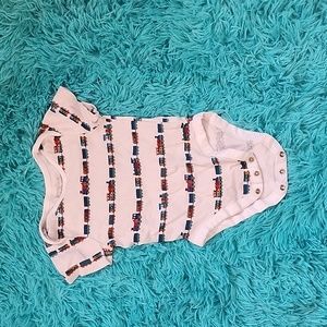 Bundles nine month white train diaper shirt